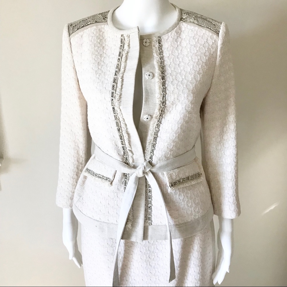 Elie Tahari Boucle Tweed SkirtSuit Jacket S/P NWOT